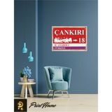 Passpano Ahşap Vintage Poster " 18 Çankırı Retro Mdf Poster" 24X34 cm