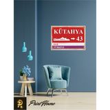Passpano Ahşap Vintage Poster " 43 Kütahya Retro Mdf Poster" 24X34 cm