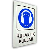 PassPano Metal Iş Güvenliği Levha KULAKLIK KULLAN 25,5 x 36 cm