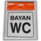 PassPano Pvc Foam Levha BAYAN WC Yazı 12 x 12 cm