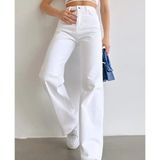 Pass&Pass 2020 Kadın Likrasız Palazzo Jeans Kot Denim Pantolon - 34 - 30 - Beyaz - Beyaz