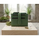 Passtell %100 Hakiki Deri Unisex Model Kredi Kartlık ve Cüzdan - Yeşil - 11,5 cm / 9 cm
