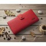 Passtell Kadın Cüzdan %100 Hakiki Deri Arka Kısmı Çıkabilen Yumuşak Soft Deri Büyük Boy Tulum Model - Kırmızı - 19 cm / 10 cm