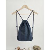 Passtell Unisex Ipli Büzgülü Jaens Minimalist Spor Kot Sırt Çanta 33,5*46 cm - 33,5 x 46 cm - Lacivert