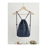 PASSTELL Unisex İpli Büzgülü Jaens Minimalist Spor Kot Sırt Çanta 33,5*46 cm