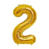 Pasta 7 Folyo Balon 2 Rakamı Altın (Gold) Rengi 40 Inc 100 Cm