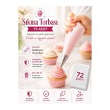 PASTA ADAM PARTİ VE PASTA MALZEMELERİ Krema Sıkma Torbası - 72 Adet / 51x24 ( Büyük Boy )