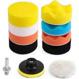 Pasta Cila Polisaj Süngeri Pedi Seti 115 mm Otomotiv Parlatıcı (11 Parça) - 0- Koyu Mavi