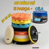 Pasta Cila Polisaj Süngeri Seti + 300 Gr Cila 150 Mm Matkap Uyumlu Oto Seramik Wax Parlatma Pedi