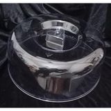 Pasta Kek Tabağı Için Şeffaf Fanus Kapak 26 cm Kırılmaya Dayanıklı Plastik Sağlıklı Tazelik Koruyucu - 41 Delft Blue