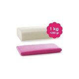 Pasta Market Pasta Market 1 kg Beyaz ve 200 gr Pembe Şeker Hamuru Set - 1 Adet