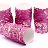 Pasta Pembe Happy Birthday Muffin Cupcake Mini Kek Kalıbı Kapsülü 40 Adet