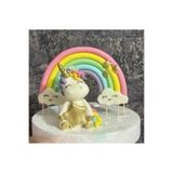 Pasta Şeker hamurundan gökkuşağı ve Unicorn süsü