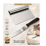 Pasta Sıvama Spatulası + Çelik Spatula Hamur Kazıyıcı