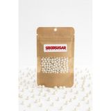 Pasta Süsleme Şekeri Boncuk Şeker 4 mm Metalik Inci Beyazı 40 Gr.