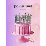 Pasta Tacı Doğum Günü Tacı Kraliçe Tacı Brithday Tacı Kına Düğün Damla Gümüş Kaplama 13Cm