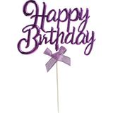 Pasta Üstü Happy Birthday Yazılı Süs & Toppers (Neon Mavi)
