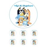 Pasta9 Bluey Yenilebilir Pasta Resmi Pirinç Kağıdından 6-8-10 Kişilik Pastaya Uygun 16 Cm