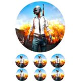 Pasta9 Yenilebilir Pasta Resmi Pirinç Kağıdından Pubg 6-8-10 Kişilik Pastaya Uygun 16 cm
