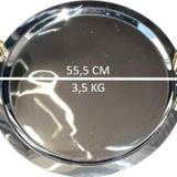 Pastaland 55,5 Cm Celık Tutmalı Buyuk Yuvarlak Tepsı