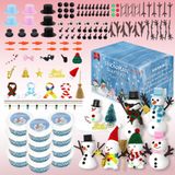 PasTard 12 Paket Bir Kardan Adam Kiti Oluşturun, Çocuklar ve Yetişkinler için Noel Aile Aktiviteleri, Noel El Sanatları Kendin Yap Kiti, Kız, Erkek Çocuk, Noel Çorap Stuffers, Noel El Sanatları Noel