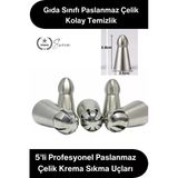 #Pastasüsleme Pasta Süsleme 5'Li Profesyonel Büyük Boy Paslanmaz Çelik Krema Sıkma Fırfır Duy Uçları Cupcake Pasta Dekor