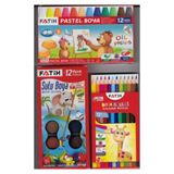 Pastel 12^li+Sulu Boya 12^li+Kuru BOYA12^LI Set 3 Birarda 1525200719861980