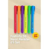 Pastel 38 Fosforlu Kalem 6'Lı Neon Renkler