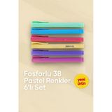Pastel 38 Fosforlu Kalem 6'Lı Pastel Renkler