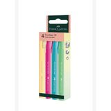 Pastel 4'lü Fosforlu Kalem, İnce Uç, Yumuşak Renkler