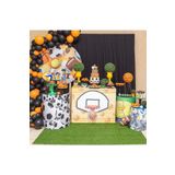 Pastel Balon Zincir Turuncu - Siyah 50 adet + 5 mt balon zinciri