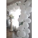 Pastel Beyaz Balon Düğün Zinciri 70 adet + 5 mt balon zinciri