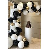 Pastel Beyaz Siyah Krom Gold Balon Zinciri 100 adet + 5 metre balon zinciri