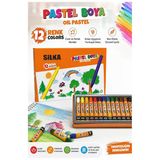 Pastel Boya 12 Renk 1 Paket Silka Pastel Boya 12 Li Karton Kutulu Parlak Canlı Ve Örtücü Renkler Yerli Üretim