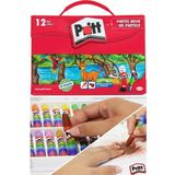 Pastel Boya 12 Renk Plastik Çantalı 1 Adet Tutucu Hediyeli Pritt Pastel Boya 12 Li Çantalı Canlı Renkler - Çok Renkli
