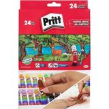 Pastel Boya 24 Renk 1 Paket Pritt Pastel Boya 24 Lü Karton Kutulu Parlak Canlı ve Örtücü Renkler - Çok Renkli