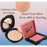 Pastel Cream Blush - Krem Allık 41 Dazzling + Catherine Arley No 5 Pudra Compact Powder Pudra 05