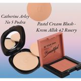 Pastel Cream Blush - Krem Allık 42 Rosery + Catherine Arley No 5 Pudra Compact Powder Pudra 05