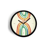 Pastel Gökkuşağı Çocuk Odası Modern Duvar Saati - 35cm - Önü Camlı Siyah Kasa - Sessiz Mekanizma, JH0244S35SKP