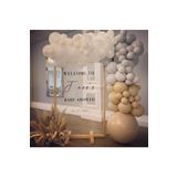 Pastel Gri-Beyaz-Ten Balon 60 Adet + 5 Mt. Balon Zinciri