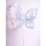 Pastel Hologram Kelebek Folyo Balon – Parti & Doğum Günü Süslemesi 88 cm