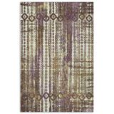Pastel Home Bohem Etnik Desenli Mor Kahve Şönil Halı Kilim Yolluk Kaymaz Yıkanabilir Saçaklı