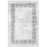Pastel Home Çerçeveli Gri Şönil Halı Kilim Yolluk Kaymaz Yıkanabilir Saçaklı Mutfak Salon Oturma Odası Koridor