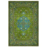 Pastel Home Fıstık Yeşil Retro Vintage Şönil Halı Kilim Yolluk Kaymaz Yıkanabilir Salon Mutfak Koridor