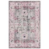Pastel Home Gri Pembe Tasarım Şönil Halı Kilim Yolluk Kaymaz Yıkanabilir Saçaklı Oturma Odası Mutfak Koridor