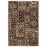 Pastel Home Kahverengi Patchwork Şönil Halı Kilim Yolluk Kaymaz Saçaklı Yıkanabilir Salon Mutfak Kordior