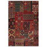 Pastel Home Kırmızı Patchwork Anadolu Kilim Şönil Halı Yolluk Kaymaz Yıkanabilir Saçaklı Salon Koridor Mutfak