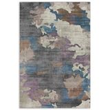 Pastel Home Mavi Mor Gri Abstract Şönil Halı Kilim Yolluk Yıkanabilir Kaymaz Salon Koridor Mutfak