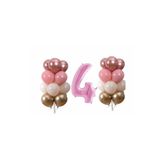 Pastel Krom 4 Yaş Pembe Doğum Günü Balon Seti