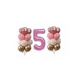 Pastel Krom 5 Yaş Pembe Doğum Günü Balon Seti